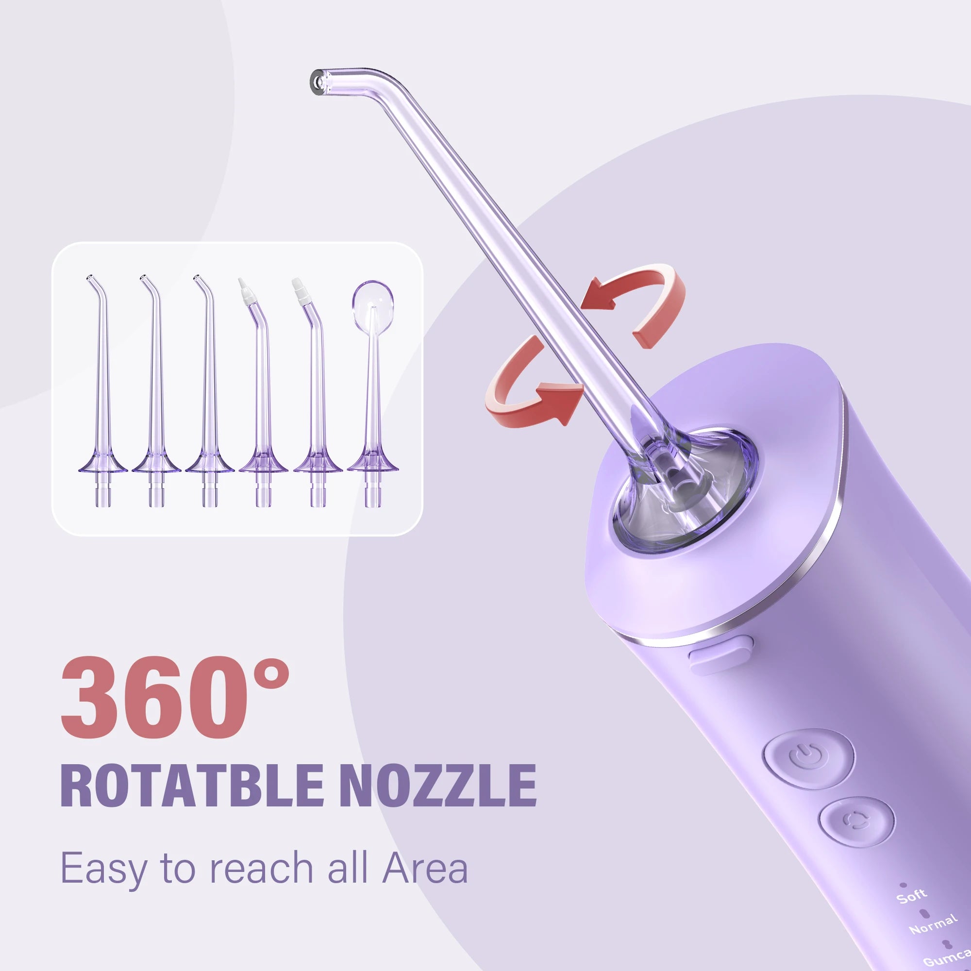 Sejoy Oral Irrigator for Teeth Cleaning Water Flosser Dental Cordless USB Rechargeable 4 Modes Teeth Clean Portable for Travel