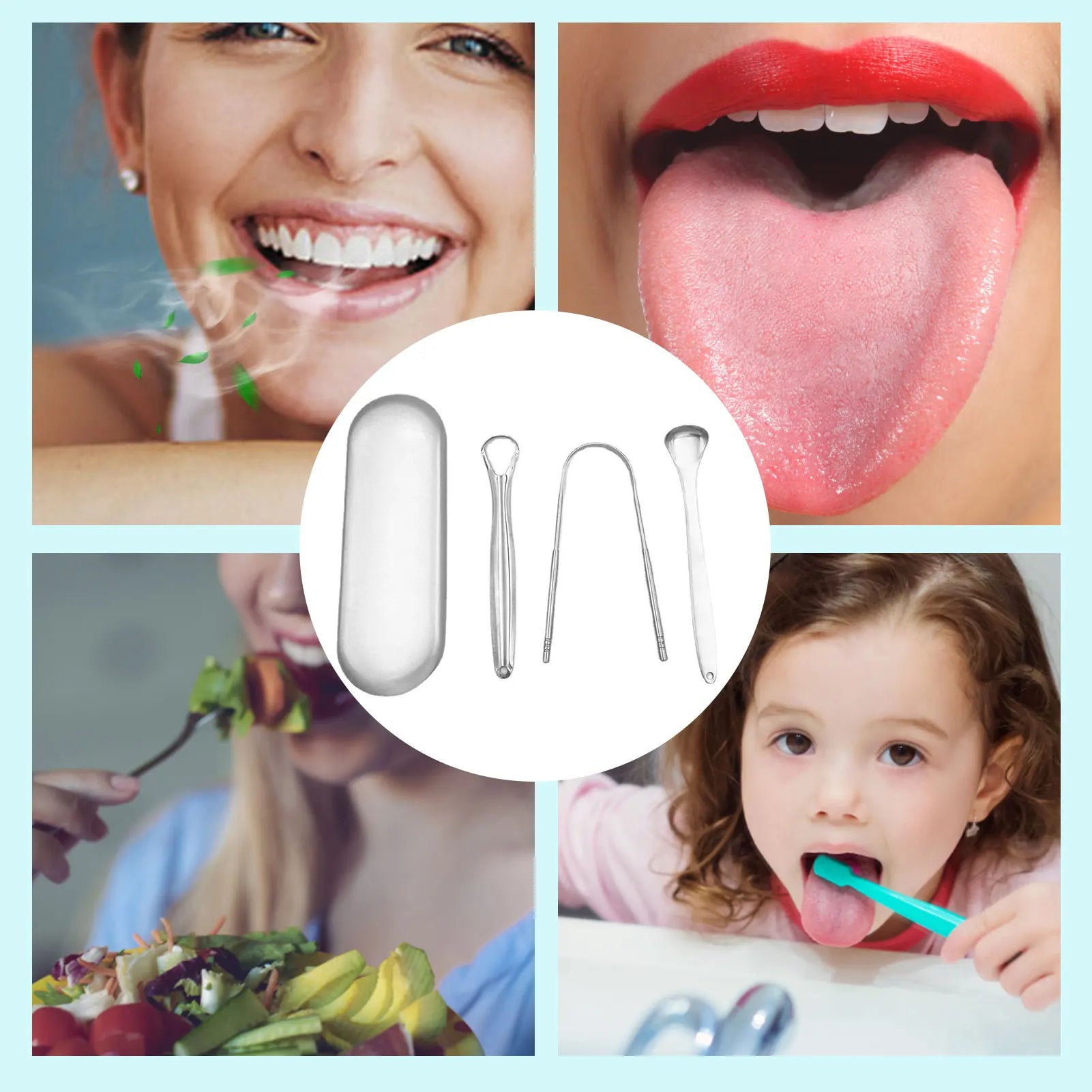 3Pcs Tongue Scrappers Stainless Steel Tongue Scraper Tounge Scraper Cleaner For Adults And Kids Portable Tongue Cleaner