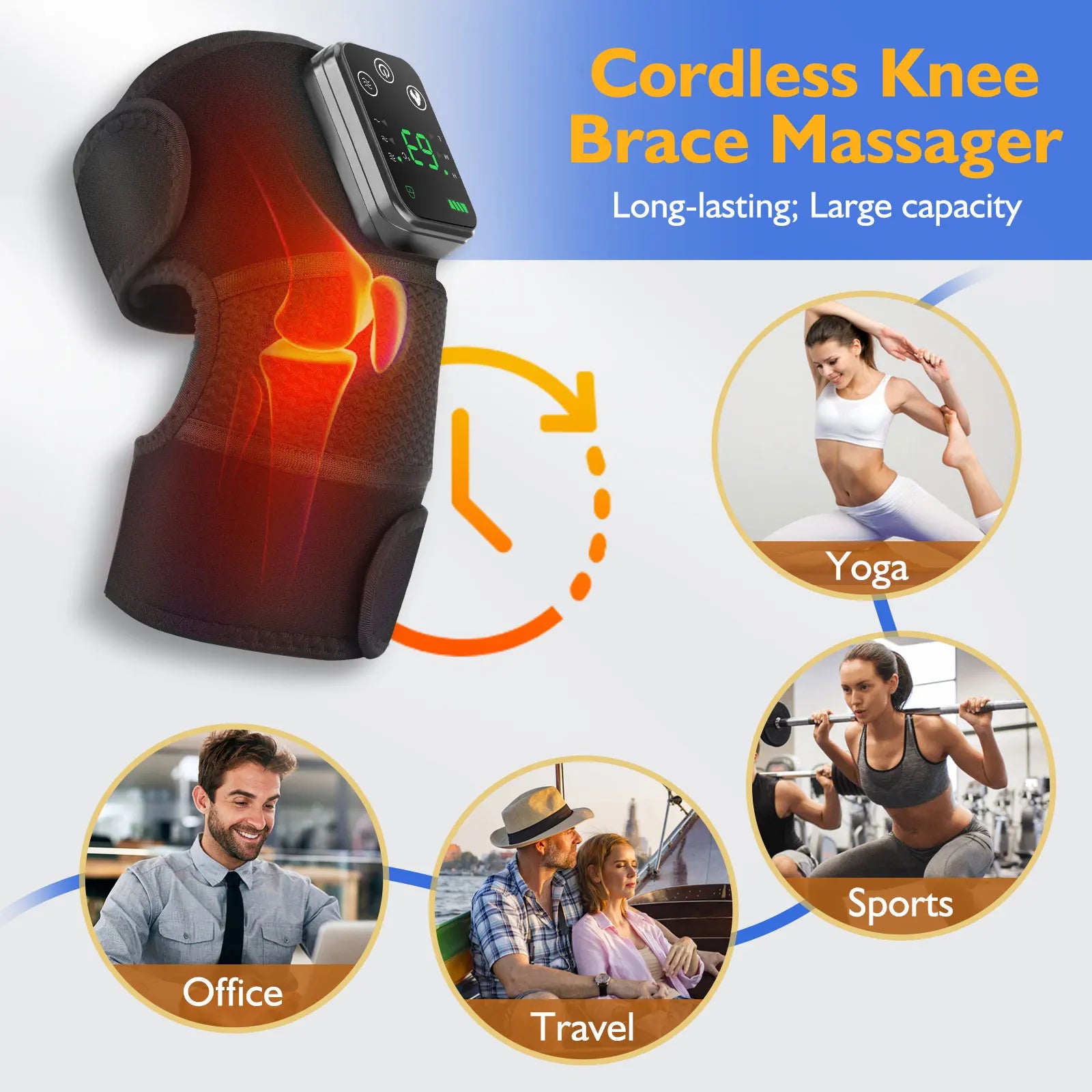 Electric Heating Vabration Shoulder Massage Brace Knee Shoulder Joint Fatigue Relief Vibration Massage Shoulder Elbow Brace