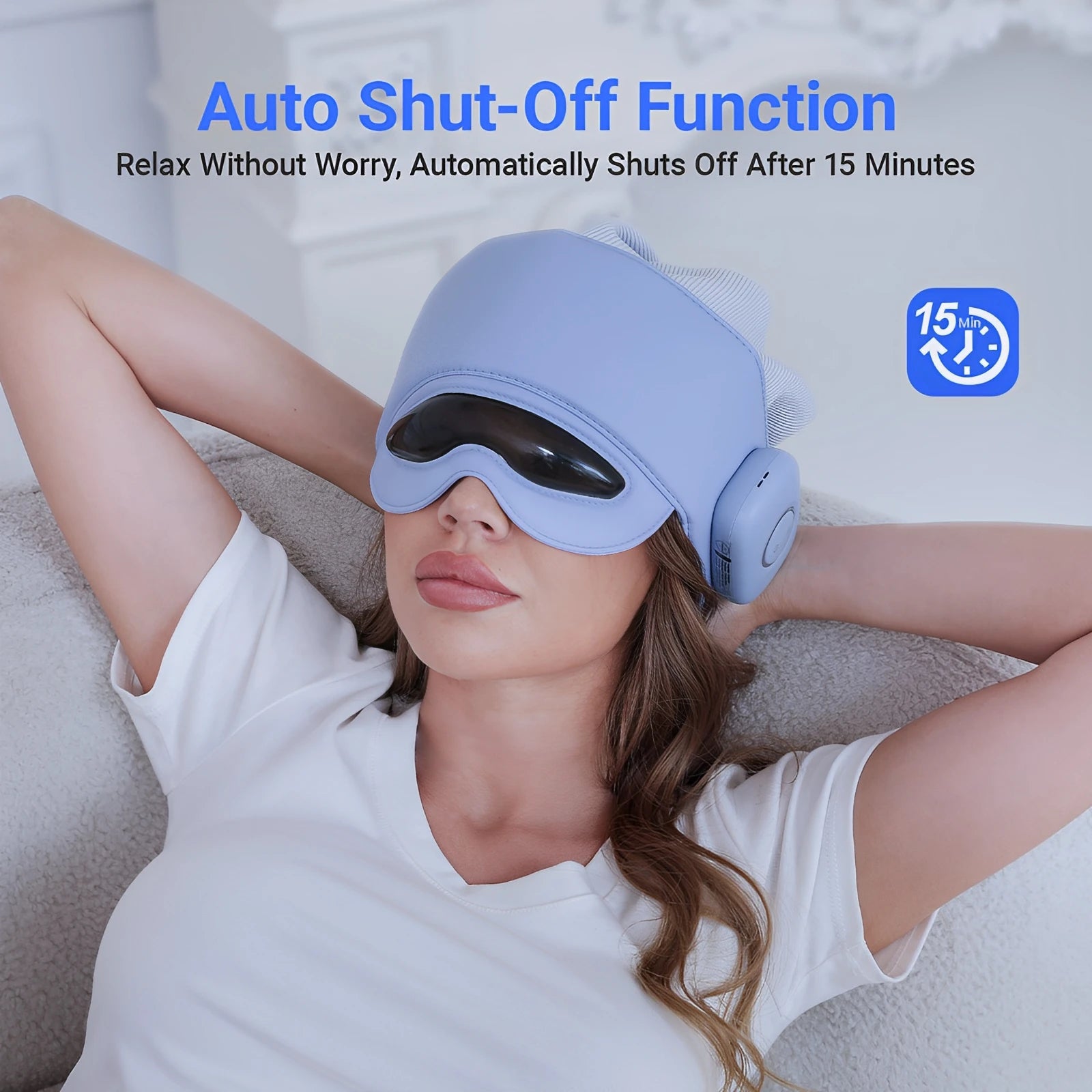 Head Massager for Fatigue Relief, Eye Massager with Heat, Head and Eye Massage for Stress Relief, Bluetooth-Capable, Ideal gifts