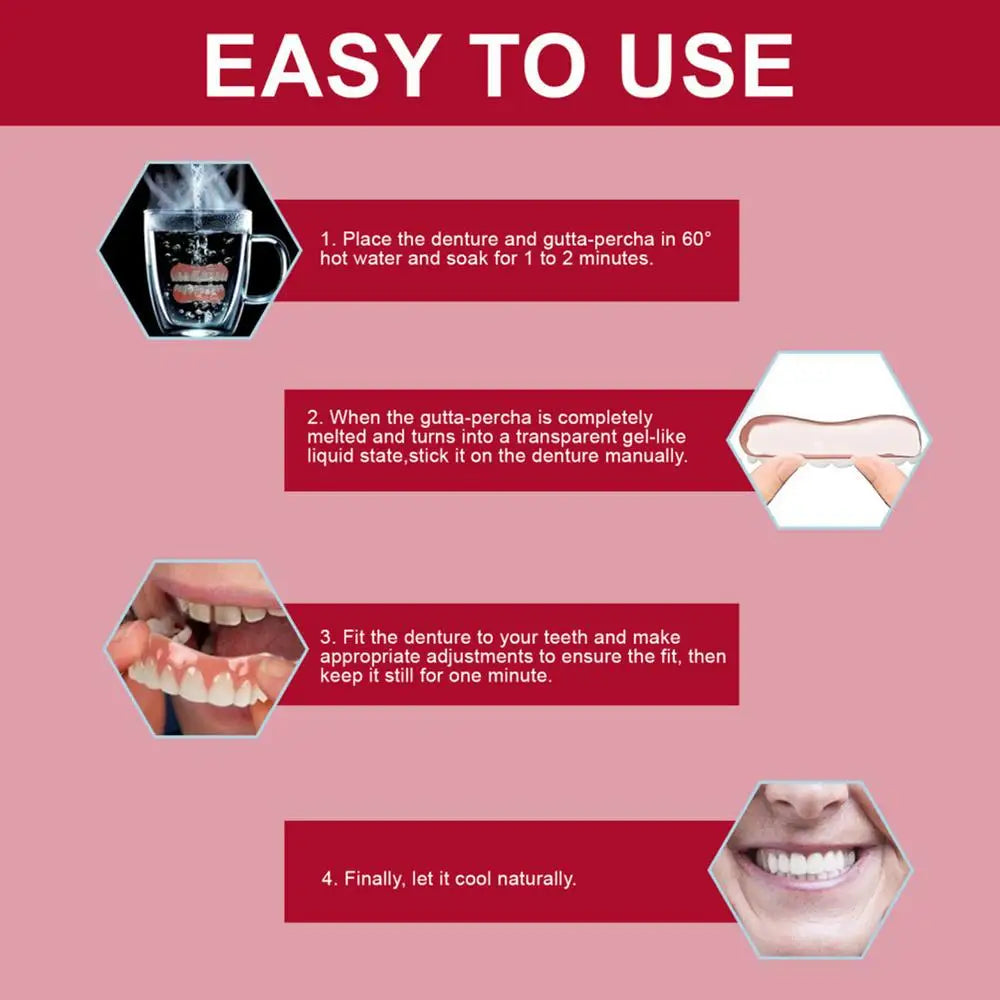 Silicone Denture Relines Kit Professional Denture Set Silicone Denture Set Portable Relines Prothese For Adults Women Men