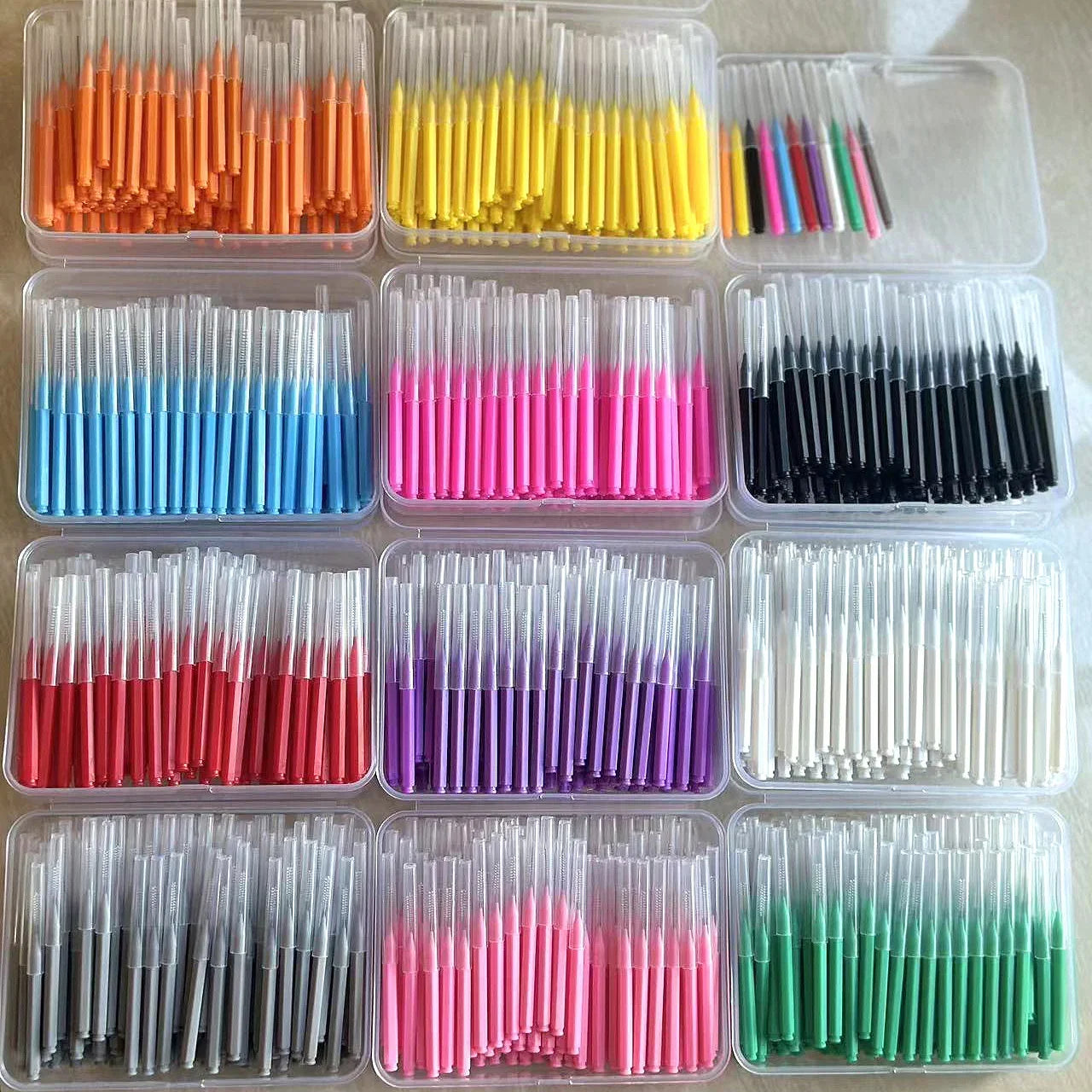 New 100Pcs/Box I-type Push Pull Interdental Brush 0.6-1.5Mm Cleaning Between Teeth Oral Care Orthodontic I Shape Tooth Floss