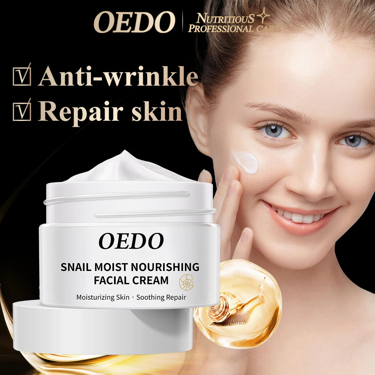 OEDO Anti-aging Face Cream Snail Face Cream Anti-wrinkle Lightening Wrinkles Whitening Moisturizing Face Nourishing Skin Care