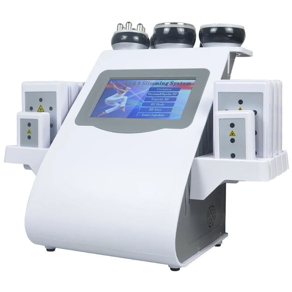 6 In 1 40K Ultrasonic Cavitation Machine Weight Loss Skin Lift Tightening Vacuum Lipo KIM8 Body Slimming Machine Body Shaping