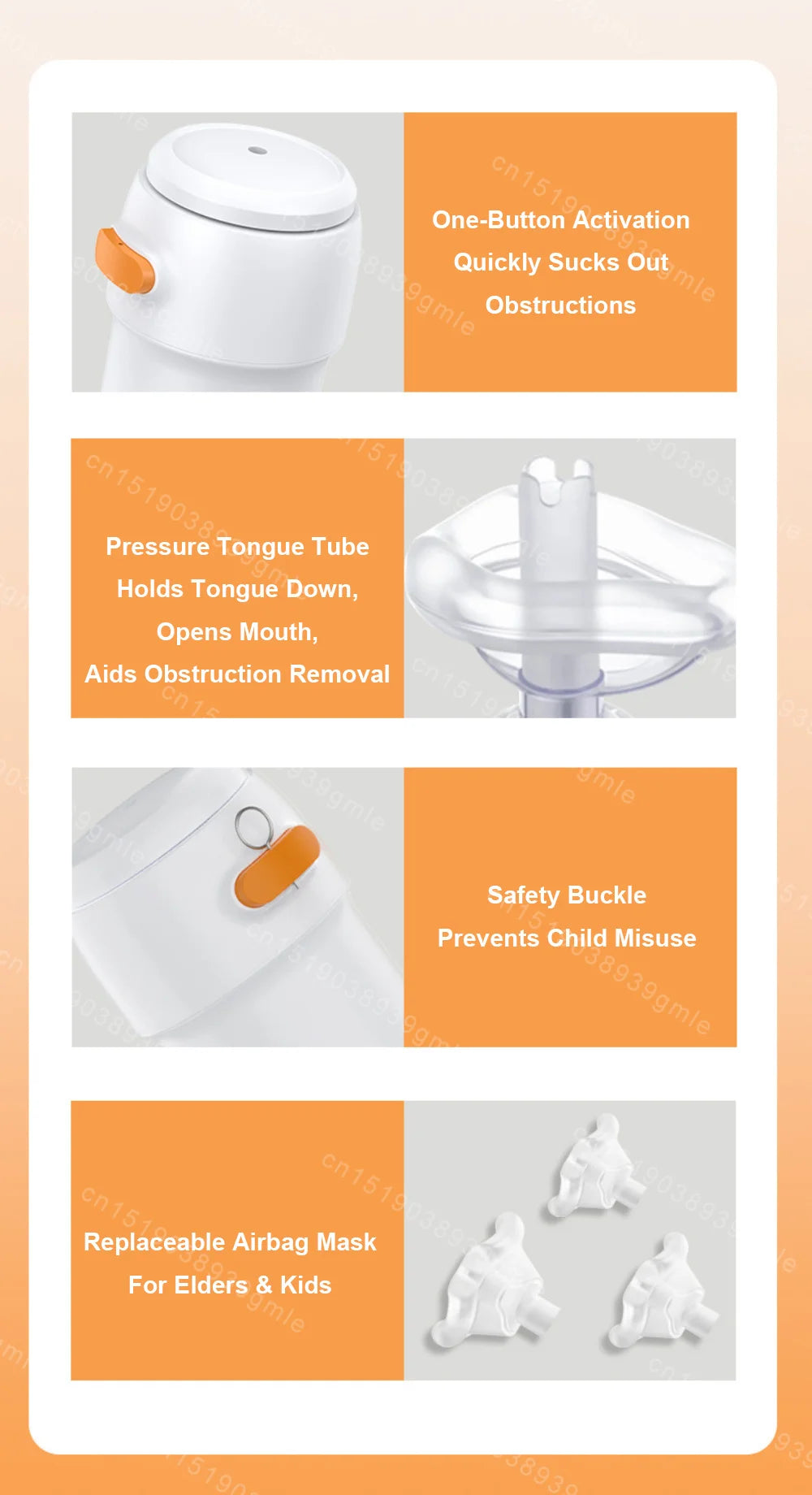 Auto First Aid Choking Rescue Device Travel Home Cpr Choking Emergency Device Adult Children Portable Asphyxia Rescue Machine