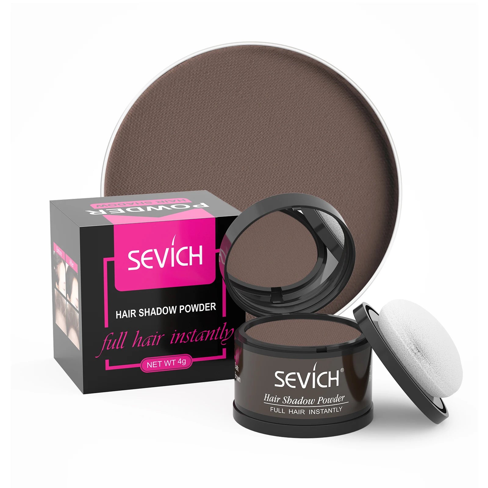 Sevich Hairline Powder Instantly Conceals Hair Loss Root Touch Up Powder Hair Loss Cover Up Hair Shadow Powder Black Hair Fibers