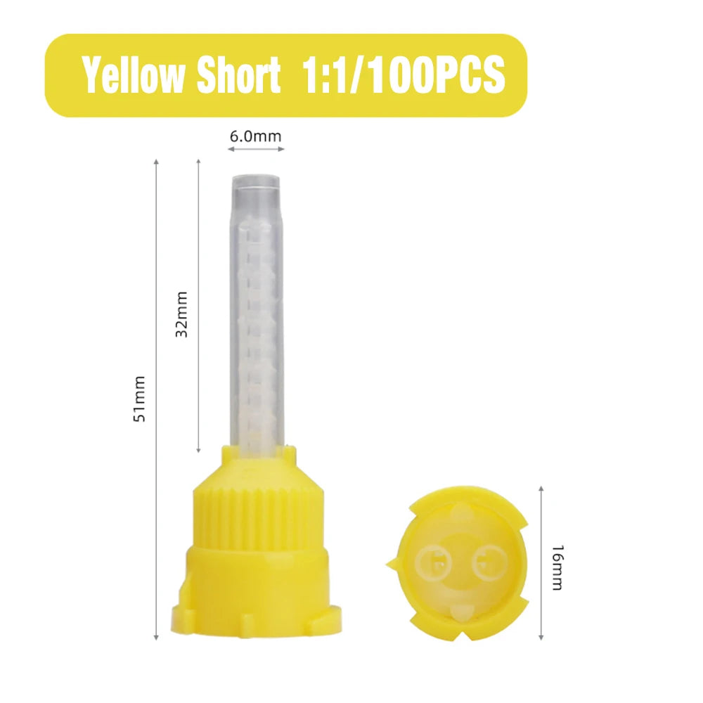 50/100PCS Dental Mixing Tips 1:1Dental materials for Lightweight Silicone Rubber Material Disposable Dental Supplies Mixing Tube