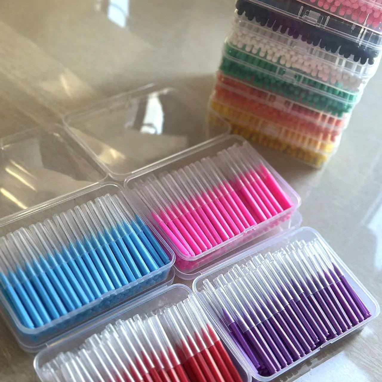 New 100Pcs/Box I-type Push Pull Interdental Brush 0.6-1.5Mm Cleaning Between Teeth Oral Care Orthodontic I Shape Tooth Floss