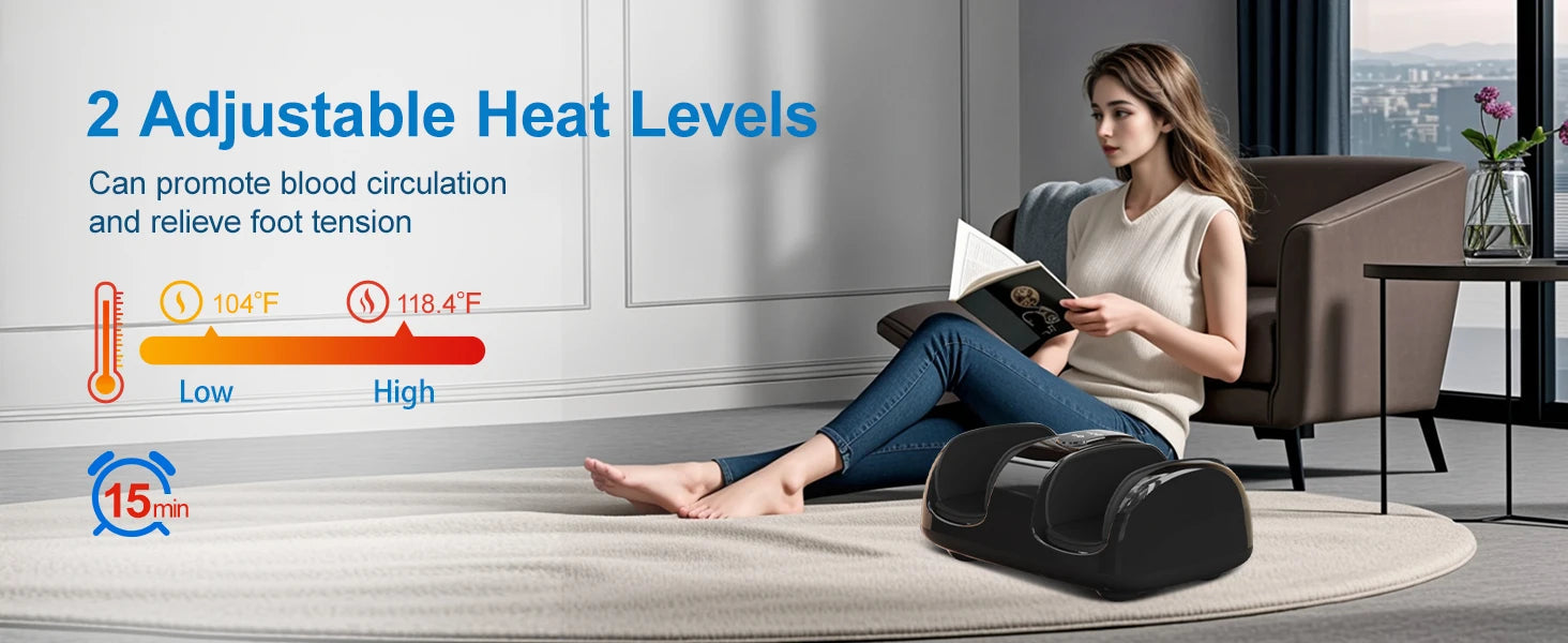 Shiatsu Foot Massager Electric Feet Massage with Heat and Deep Tissue Kneading for Relief Stress, Deep Rolling Massage,Best Gift
