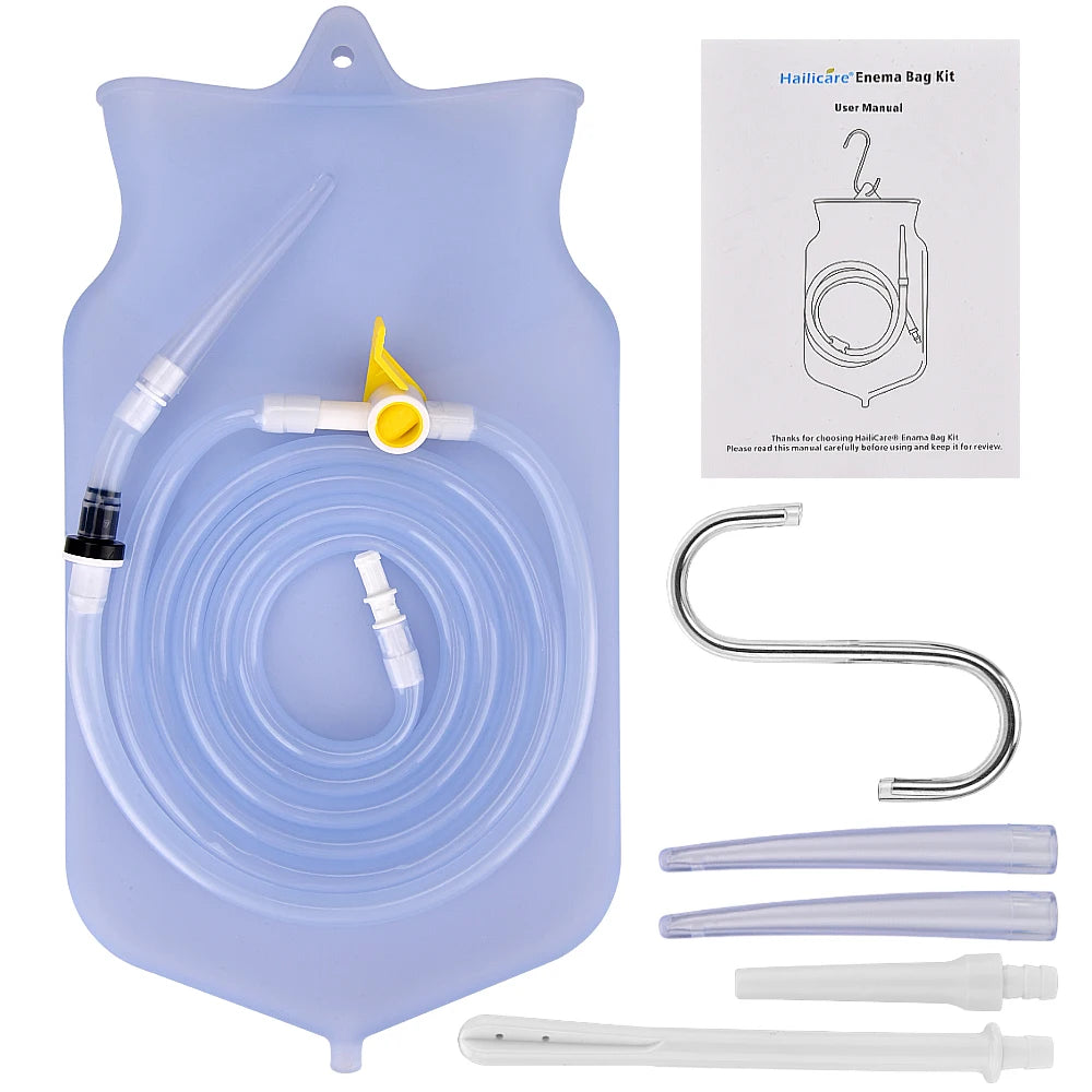 2L Enema Bag Kit Reusable Silicone Medical Grade Water Colon Bags Home Use Women Wash Anal Flushing Bag Cleansing Enteroclysm