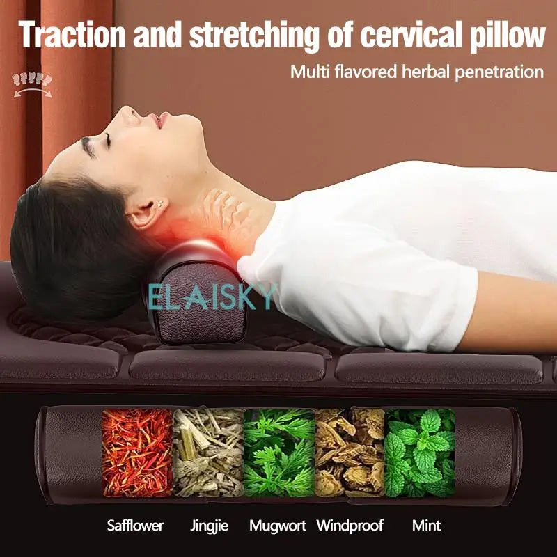 Massage Mattress Electric 110V-220V Vibrating Heating Infrared Massager Cushion For Neck Back Foot Full Body Pain Stress Relief