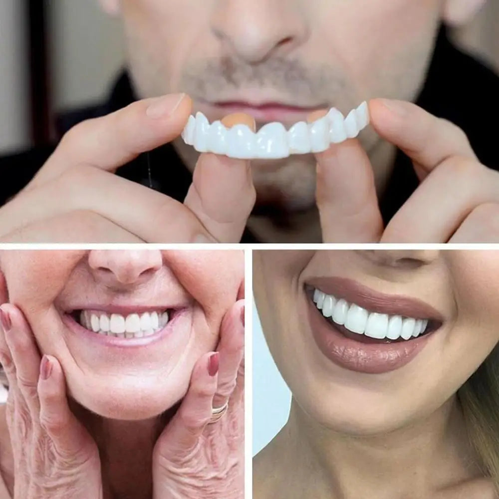 1 Pair Snap On Teeth Veneers For Men And Women Cover The Teeth Fake Tooth Instant Confidence Smile unisex temporary Hygiene Tool