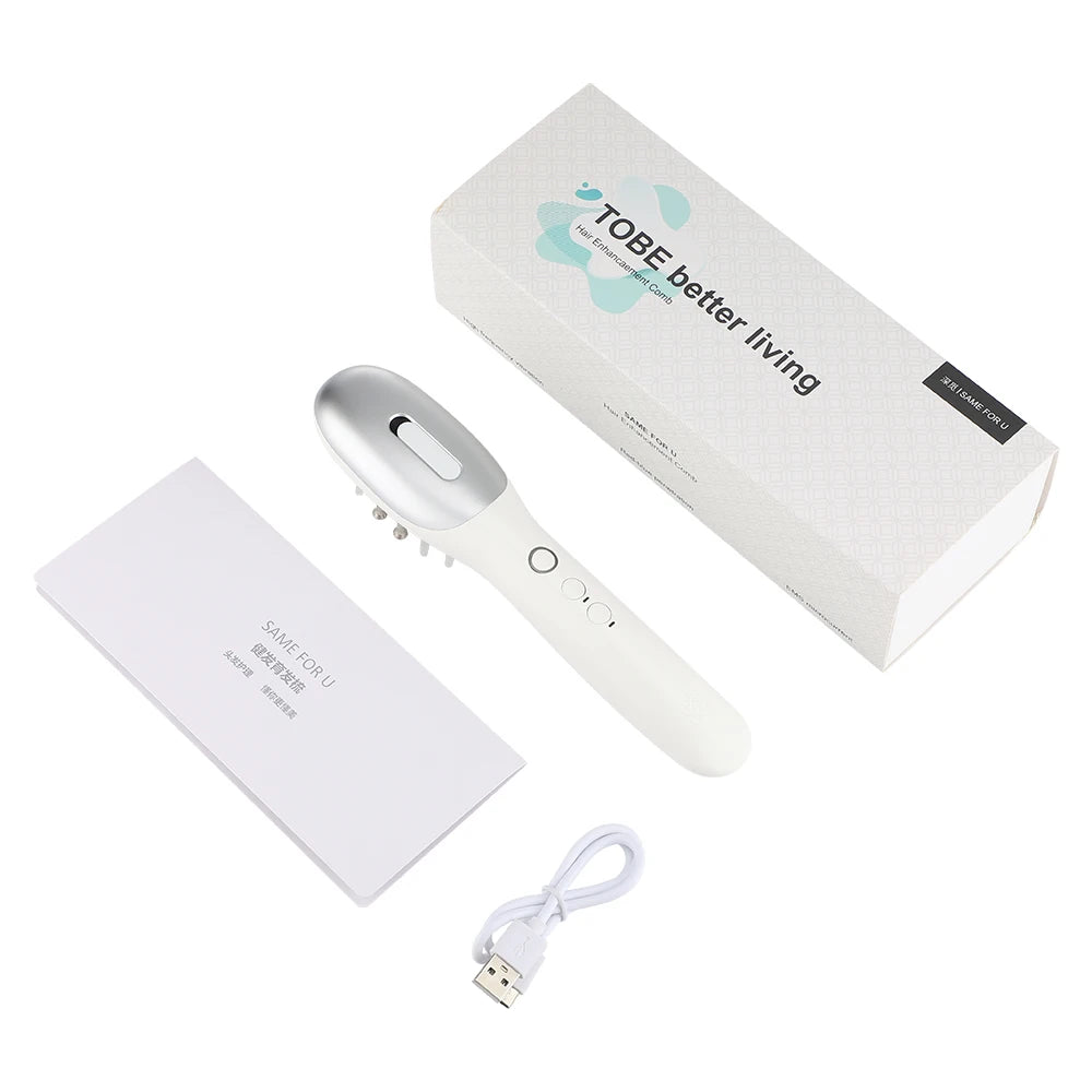 Electric Hair Massage Comb Vibration Microcurrent Scalp Massager Hair Growth Red Light Anti Hair Loss Receding Hairline Brush