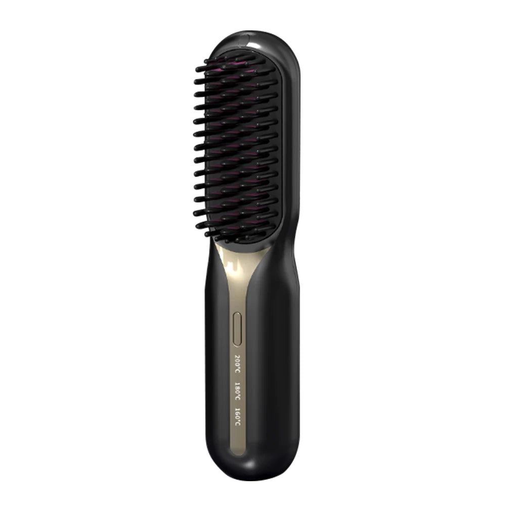 Hair Straightener Brush Anti-Scald Hair Straightener Comb for Women 20s Fast Heating Styling for Home Salon Cordless Hot Comb