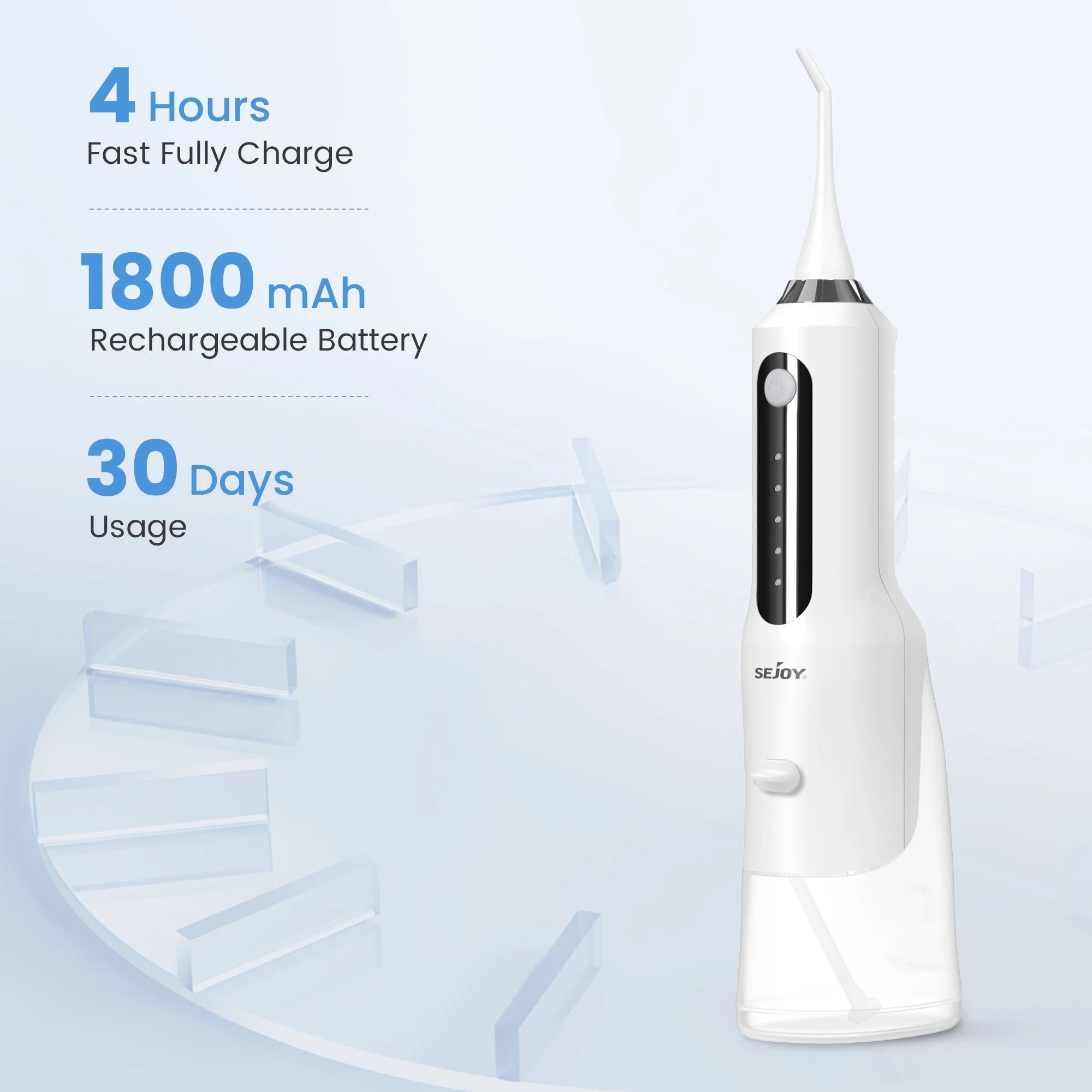 SEJOY Dental Oral Irrigator Water Flosser,5 Nozzles,USB Rechargeable 270ml Tank,Water Floss Teeth Pick Mouth Washing Machine