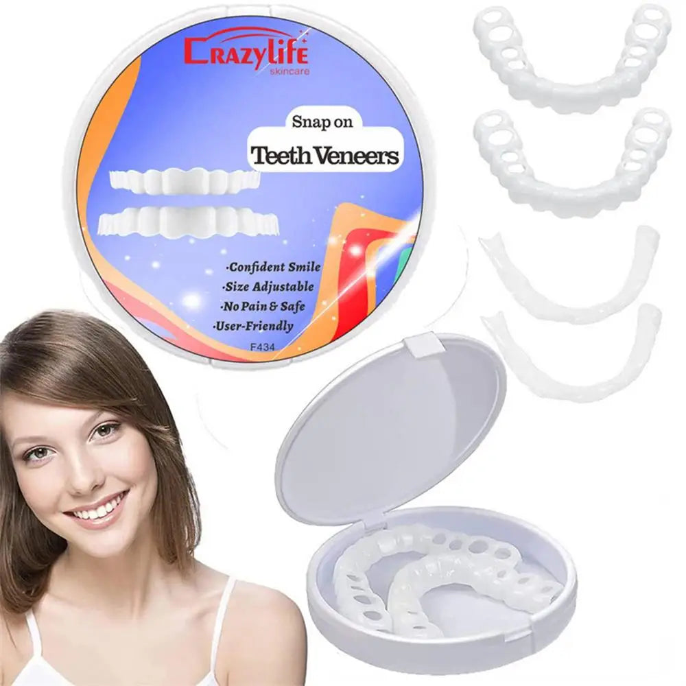 Snap On Teeth Veneers Cover The Imperfects Teeth Fake Tooth Instant Confidence Smile Temporary Teeth Teeth Beauty Tool Cosmetic