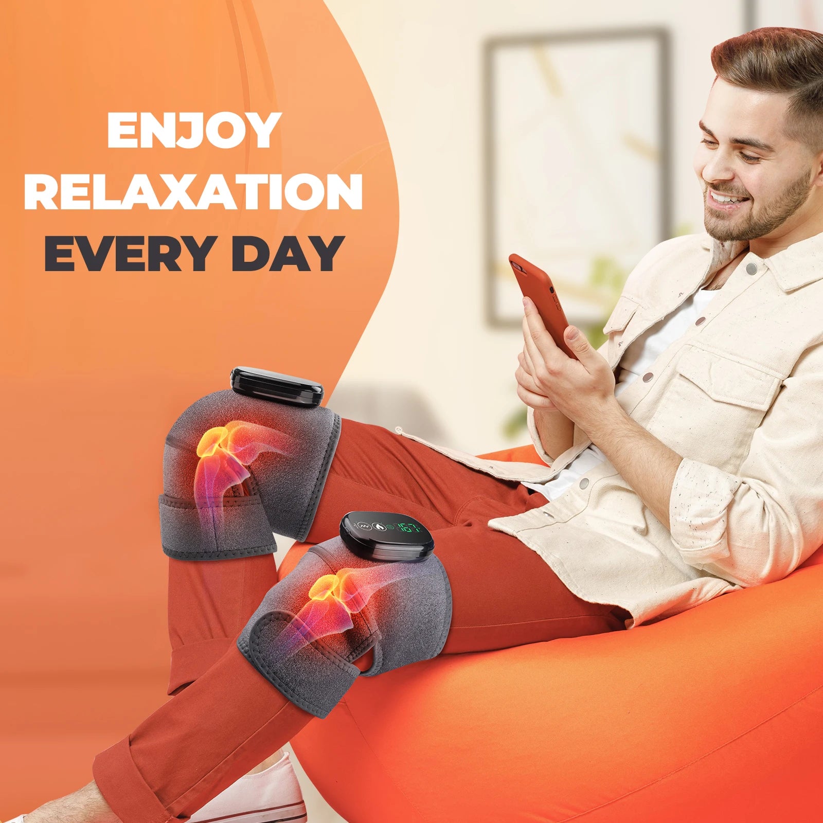 Shoulder Heating Pad With Massage 6 Adjustable Temperature HF Vibration Relax Muscle Brace Wireless Control for IOS/Android