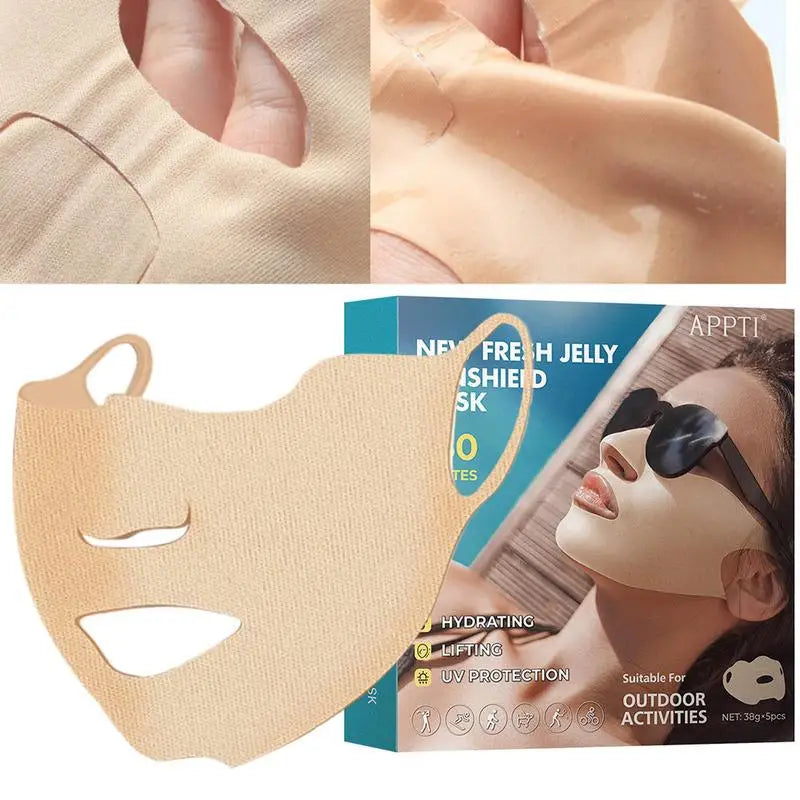 5pcs Golf Patches for Sun Protection UV Facial Patches for Outdoor Activities Sunblock Gel Patches with Skincare Ingredients