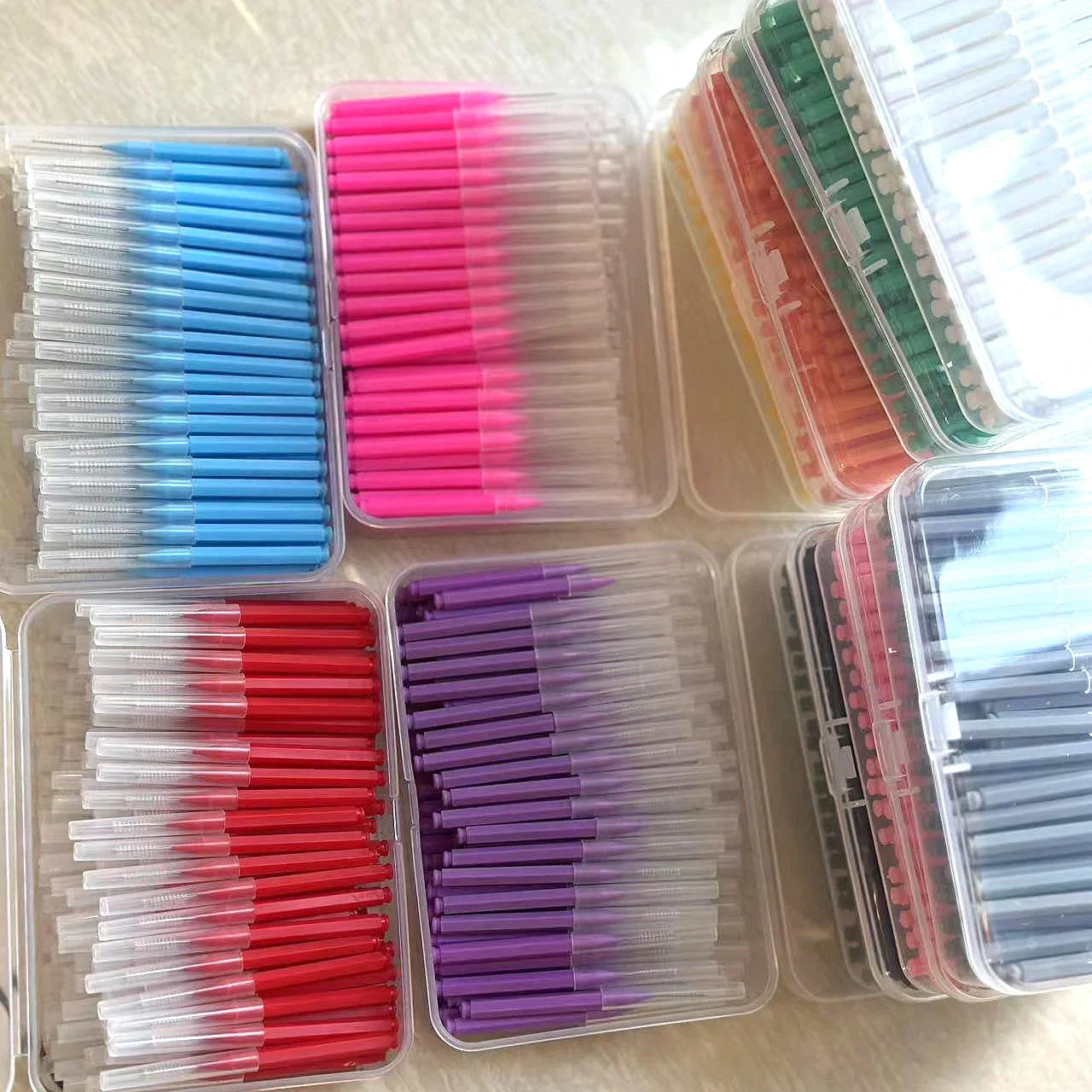 New 100Pcs/Box I-type Push Pull Interdental Brush 0.6-1.5Mm Cleaning Between Teeth Oral Care Orthodontic I Shape Tooth Floss