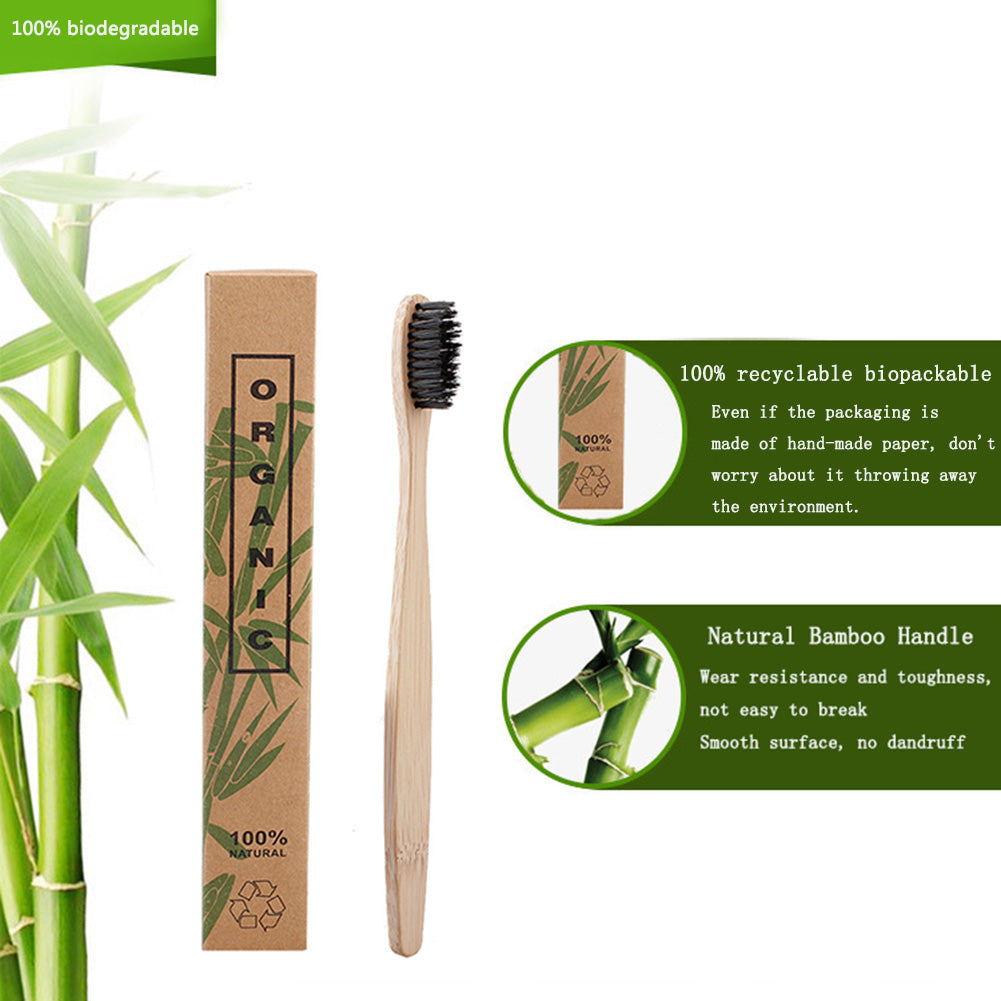 8pcs Travel Eco-friendly Bamboo Wooden Toothbrushes Bristle Oral Tooth Brush Teeth whitening Adult Oral Care